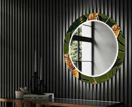 Backlit Decorative Mirror Led For The Hallway - Botanical Flowers #2