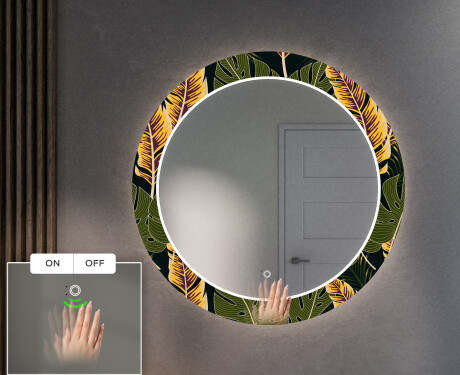 Backlit Decorative Mirror Led For The Hallway - Botanical Flowers #4