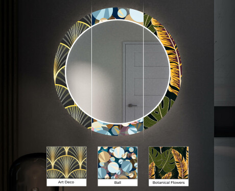 Backlit Decorative Mirror Led For The Hallway - Botanical Flowers #5