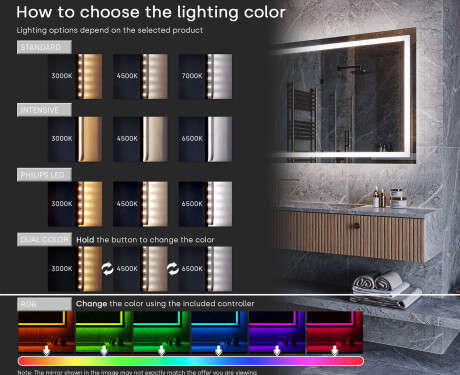 Long wall hallway mirror backlit LED L15 #10