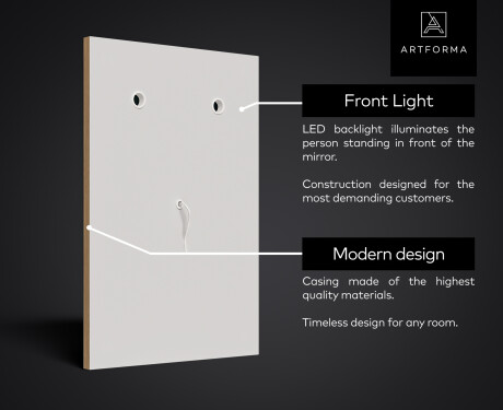 Long wall hallway framed mirror backlit LED L15 #6