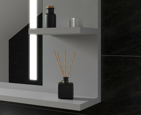 Bathroom led illuminated mirror with shelves L02 #6