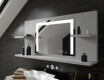 Bathroom led illuminated mirror with shelves L11 #10