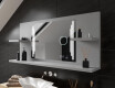 Bathroom led illuminated mirror with shelves L27