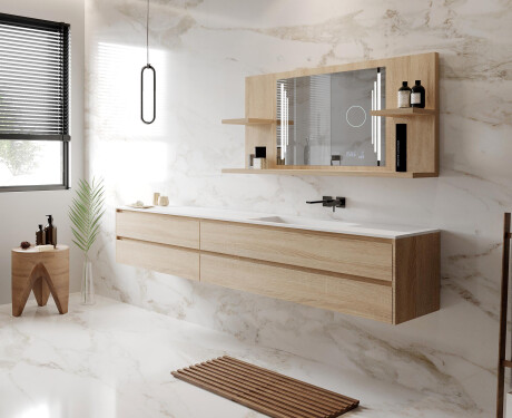 Bathroom led illuminated mirror with shelves L27 #5