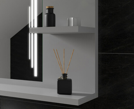 Bathroom led illuminated mirror with shelves L27 #6