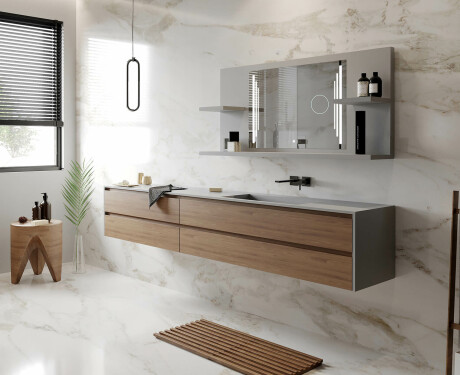 Bathroom led illuminated mirror with shelves L27 #7