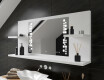 Bathroom led illuminated mirror with shelves L38