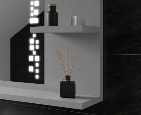 Bathroom led illuminated mirror with shelves L38 #6