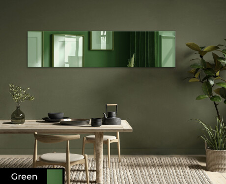 Rectangular ornate mirror on wall L169