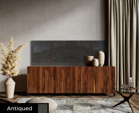 Rectangular ornate mirror on wall L169 #6