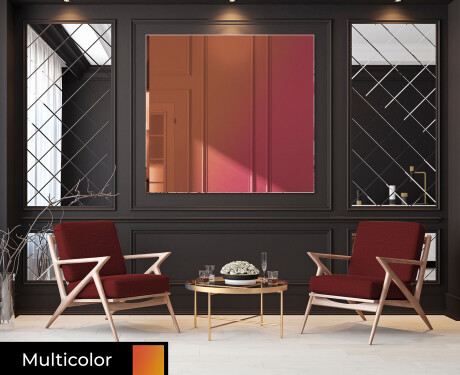 Rectangular ornate mirror on wall L169 #7