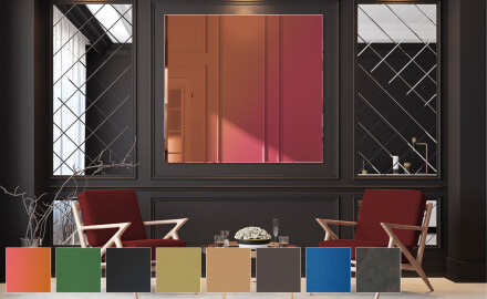 Rectangular ornate mirror on wall L169