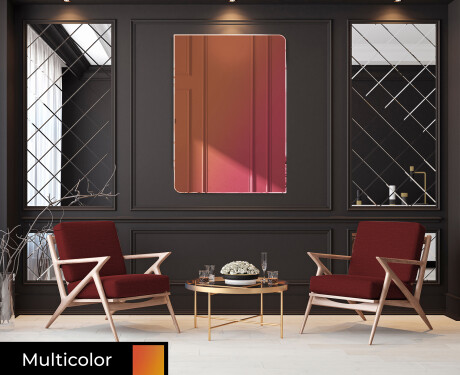 Rounded ornate mirror on wall L174 #7