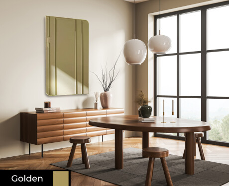 Rounded ornate mirror on wall L174 #8