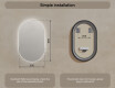 Backlit LED Bathroom Mirror 50x80cm with cool LED color 7000K, warm color 3000K, or neutral color 4500K #7