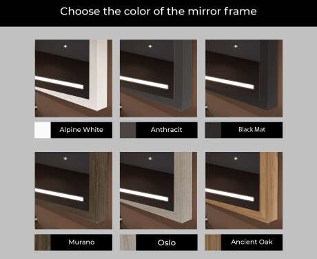 Rectangular Bathroom Mirror With LED Light FrameLine L23 #2