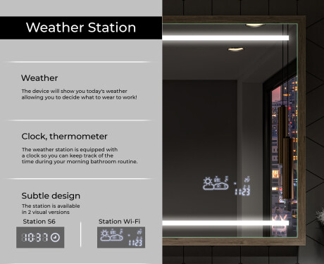 Rectangular Bathroom Mirror With LED Light FrameLine L23 #8