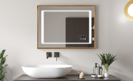Rectangular Bathroom Mirror With LED Light FrameLine L61