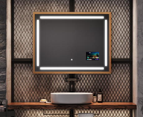 Rectangular Bathroom Mirror With LED Light FrameLine L124