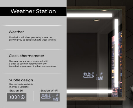 Rectangular Bathroom Mirror With LED Light FrameLine L124 #8