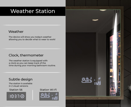 Rectangular Bathroom Mirror With LED Light FrameLine L135 #8
