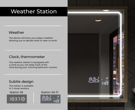 Rectangular Bathroom Mirror With LED Light FrameLine L137 #8