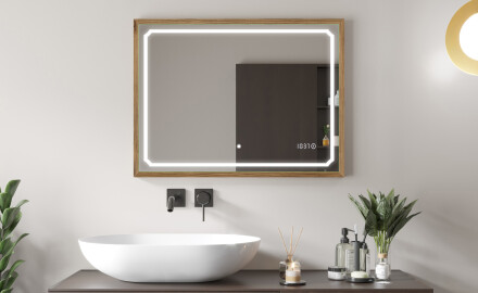Rectangular Bathroom Mirror With LED Light FrameLine L137