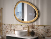 Irregular mirror in an oak frame with LED lighting #9