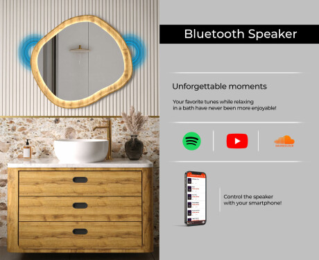 Decorative mirror in an oak frame with LED lighting #7