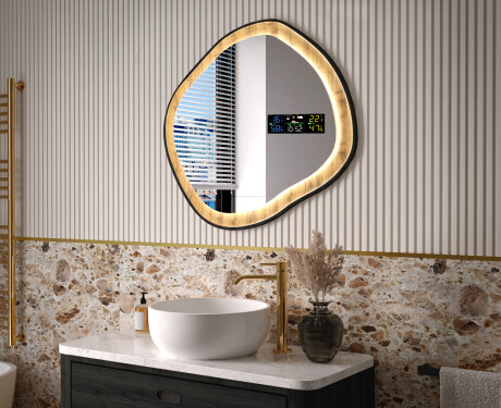 Decorative mirror in an oak frame with LED lighting #9