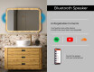 Rounded mirror in an oak frame with LED lighting #7