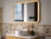 Rounded mirror in an oak frame with LED lighting #9