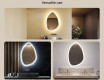 Irregular‑shaped mirror with lighting, 64×94 cm, dual color, touch switch, heating mat #2