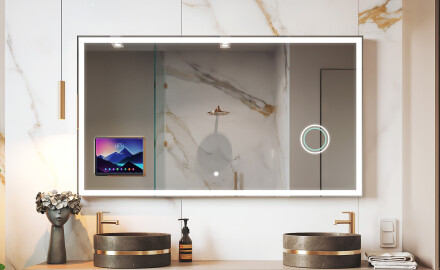 Smart LED Bathroom Mirror with Displine Apple L01 Frame