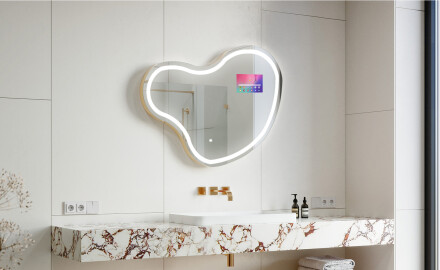 SMART Irregular Bathroom Mirror LED N223 Google