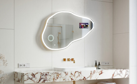 SMART Irregular Bathroom Mirror LED P222 Google