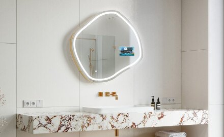 SMART Irregular Bathroom Mirror LED R223 Google