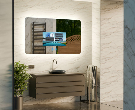 Smart Rounded LED Bathroom Mirror SmartScreen 21.5”