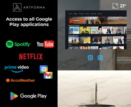 Smart Rounded LED Bathroom Mirror SmartScreen 21.5” #3