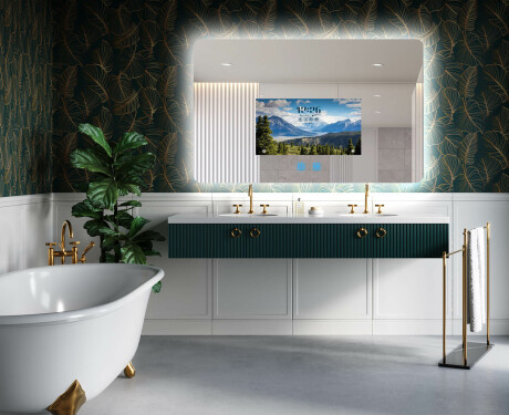Smart Rounded LED Bathroom Mirror SmartScreen 21.5” #5