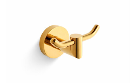 CLASSIC – Double towel hook / glossy gold