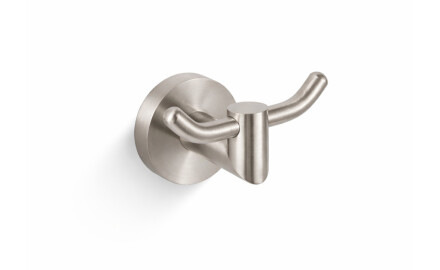 CLASSIC – Double towel hook / brushed steel