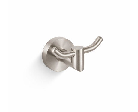 CLASSIC – Double towel hook / brushed steel