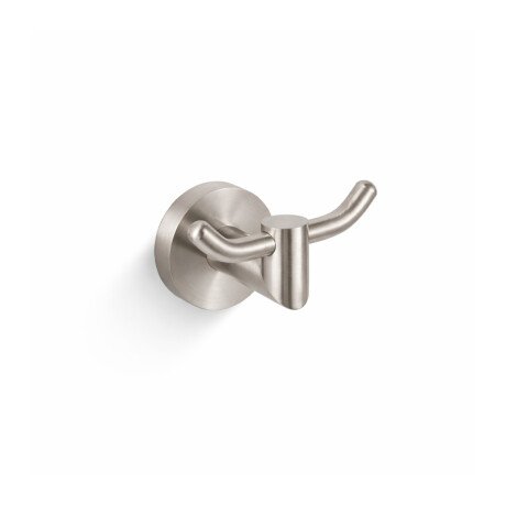 CLASSIC – Double towel hook / brushed steel #1