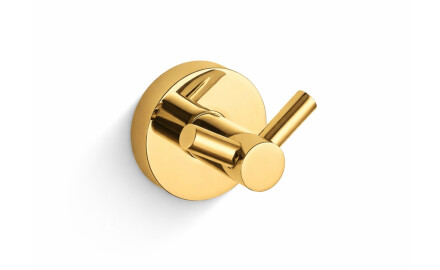 CLASSIC – Double towel hook / glossy gold