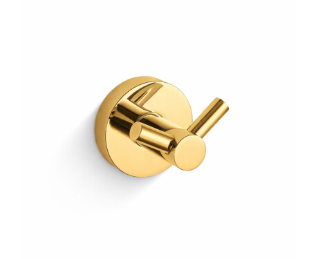 CLASSIC – Double towel hook / glossy gold