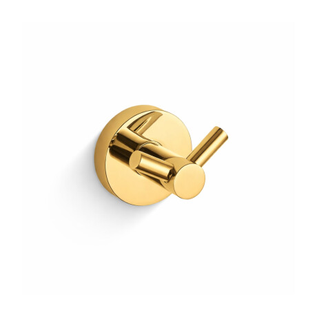 CLASSIC – Double towel hook / glossy gold #1