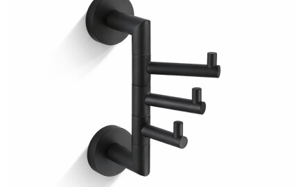 CLASSIC – Towel hook / triple swivel / matt black