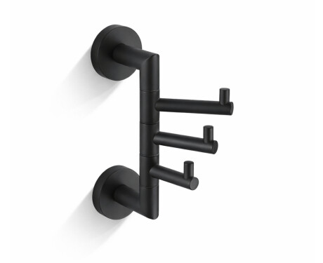 CLASSIC – Towel hook / triple swivel / matt black
